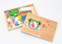Joc educativ din lemn (ML4-7/12-4) (cifre,litere,betisoare,ceas) 800476