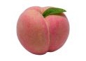 Fruct piersic decorativ roz pal rotund 10x8.8cm N33-3BF