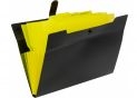 Mapa plastic Optima cu buton 6 disp Negru+Galben O35540