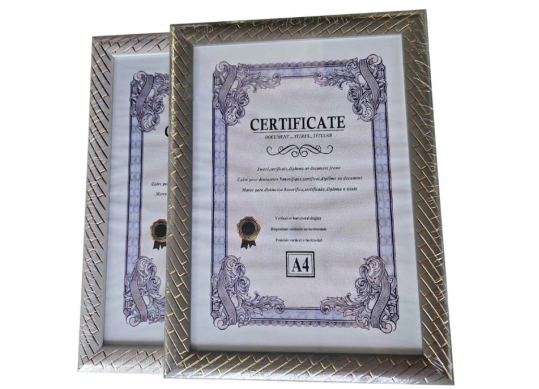 Rama foto A4 21.29.7cm (ML39-15) alb,gri cu margine aurie 252434