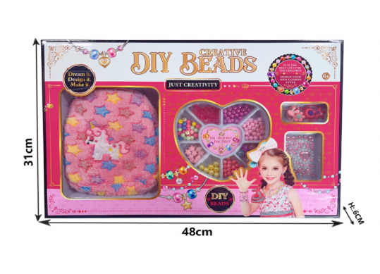 Set creatie cu margele cu ghiozdanel Unicorn YH183-1