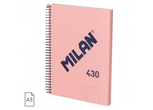 Caiet A5 80foi (foi albe) Milan spira/roz 57151E80P