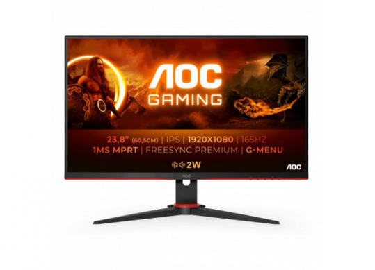 23.8 AOC IPS LED 24G2SPAE/BK Borderless Black/Red (1ms, 1100:1, 300cd, 1920x1080, 178°/178°, HDMIx2 AOC 24G2SPAE/BK