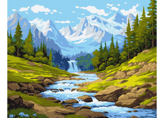 Tablou (40*50/cifre) Stream în munti KHO2899