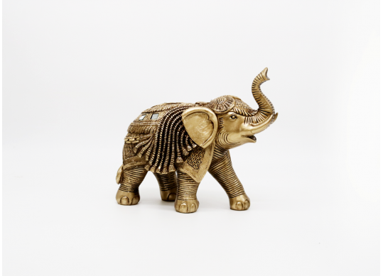 Suvenir plastic elefant alb bronz mijlociu 229254