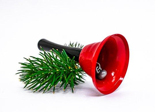 Clopotel mare metal gold/rosu miner lemn 7.5cm 30-630.7