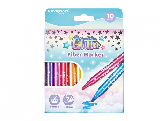 Carioci Keyroad 10 culori Glitter Washable KR972742