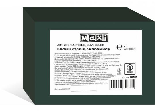 Plastilina p/u sculptura 1000gr, maslina Maxi MX60212