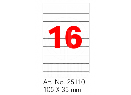 Etichete autoadezive set (10foi)16buc 105*35mm O25110-10