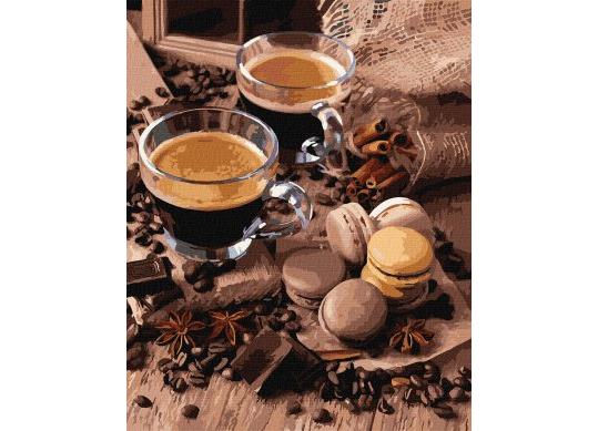 Tablou (40*50/cifre) Cafea si macarons KHO5642