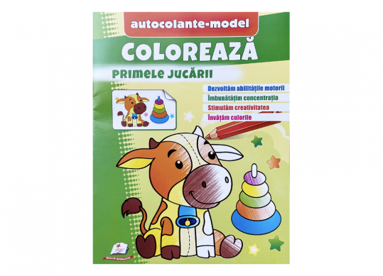 Carte coloreaza+autocol. Primele jucarii CN666388