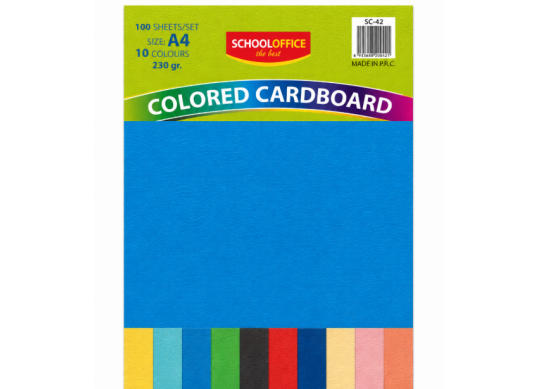 Carton color A4 10cul 100 foi, 230gr (ML9-3/11-8) 003490