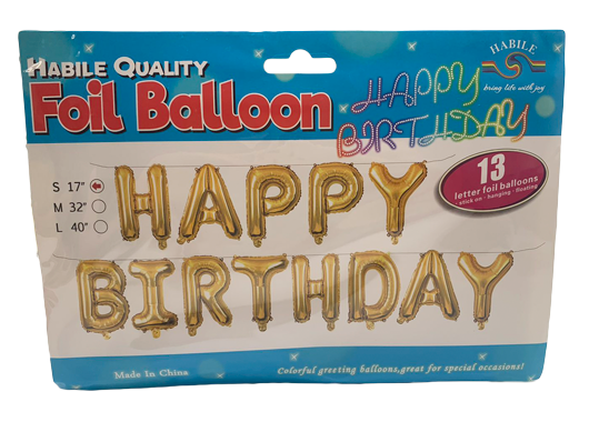 Balon folie Happy Brithday 45cm ML34-4 (5317) 414292