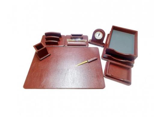 Set de birou 8 piese maro piele ecologica S24-4 62113