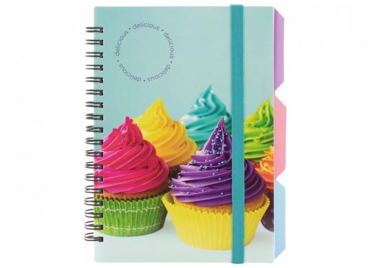 Carnet cu spira B6(122x177) 100foi (4/1)Cupcake O20358-06