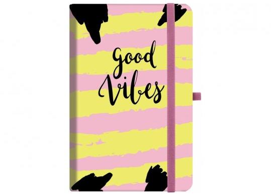 Agenda nedata cu elastic A5 128 foi Good vibes (cop.tare) linii O20812-34