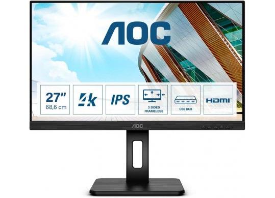 27.0 AOC IPS LED U27P2CA 4K BorderIess Black (4ms, 1000:1, 350cd, 3840x2160, 178°/178°, HDMIx2, Dis AOC U27P2CA