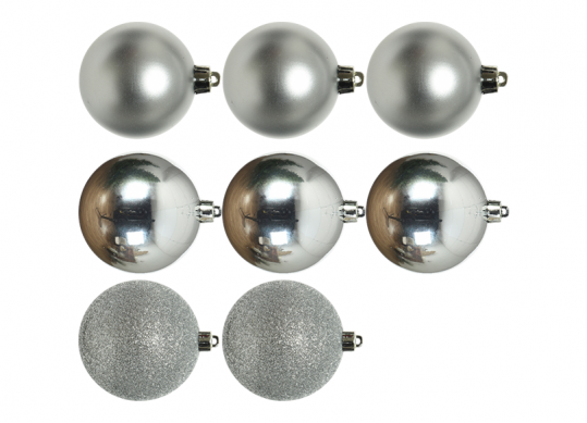 Jucarii pentru Brad tub 8buc/8cm ML28-12(argintiu) 232023