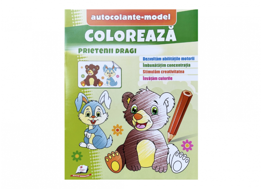 Carte coloreaza+autocol. Prieteni dragi CN666470