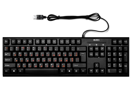 Keyboard Sven KB-S300, USB Black 1.5m KB-S300