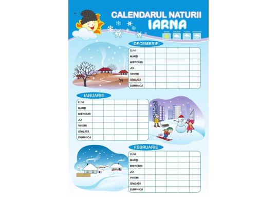 Plansa.Calendarul naturii.Iarna+primavara 70x100cm EP19