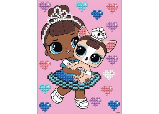 Tablou cu DIAMANTE 15x20cm LOL Surprise!Miss Baby With Miss Puppy AML1201