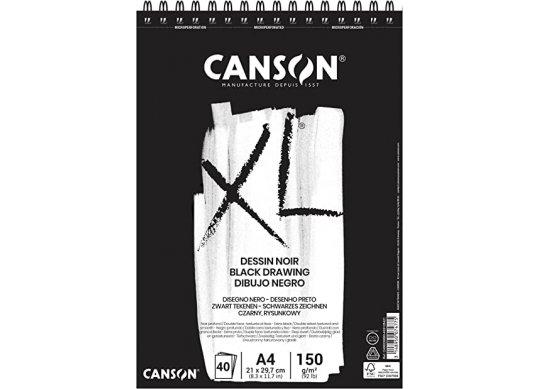 Hirtie bloc cu spira Canson xl Noir 40 foi A4 150 gr C400039086