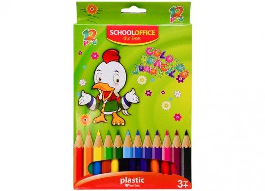 Creioane color 12 cul Jumbo (plastic) SO34