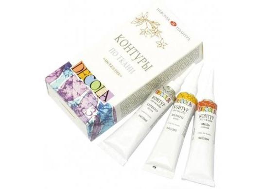 Contur acril SET sticla/ceramica metalice Decola 3*18ml 5341374