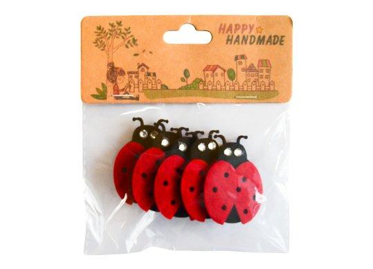 Accesorii Craft Fetru dublu buburuze cu ochi de cristale 218317