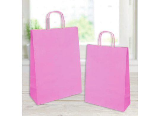 Punga hirtie 22*10*32,Pink 110gr,minere rasucite SH31215