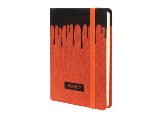 Carnet A6 128foi HONEY, linie (cop.textil) O27192-03