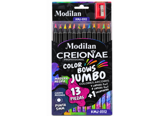 Creioane color 12 cul (ML91-2)multicolor+ascutitoare Jumbo KM-0312