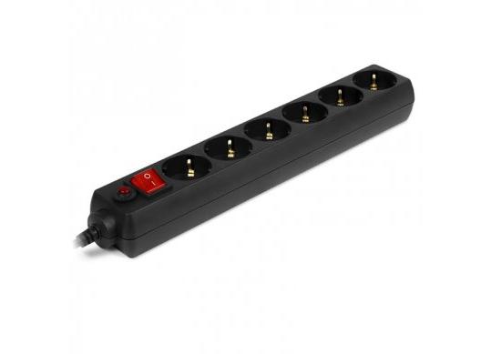 Prelungitor 6 prize, 3m SVEN Optima,children protection Wall mountable, Black 021023