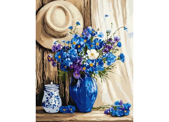 Tablou 40*50/cifre,Buchet de albăstrele KHO3326