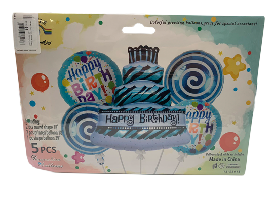 Baloane (5pcs) Happy Birthday (torta albastra)TZ-5016 AP004384-5