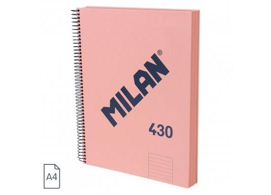 Caiet A4 120foi (linii) Milan spira/pink 57142E120P