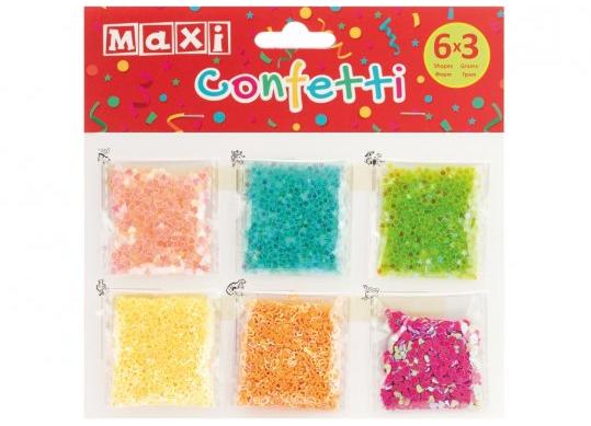 Confetti 6 forme x 3gr,Maxi MX61678