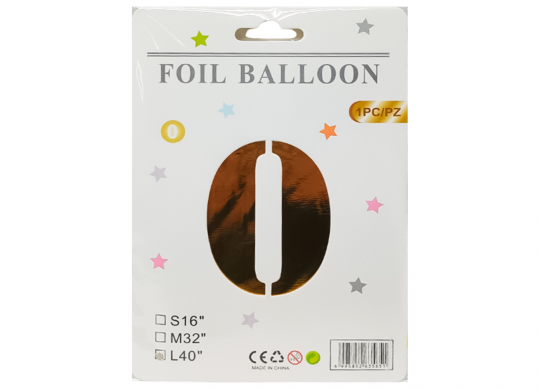 Balon folie Cifra 0 auriu 100cm 221843