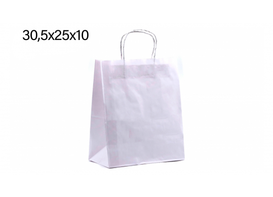 Punga hirtie alba 30,5*25*10 80gr, cu minere rasucite 3052510R