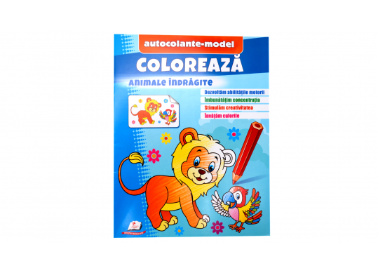 Carte coloreaza+autocol. Animale indragite CN666418