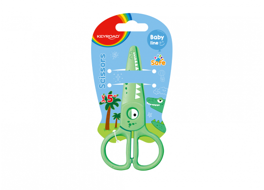 Foarfece copii 12.5cm Keyroad (plastic) Baby line verde KR972318