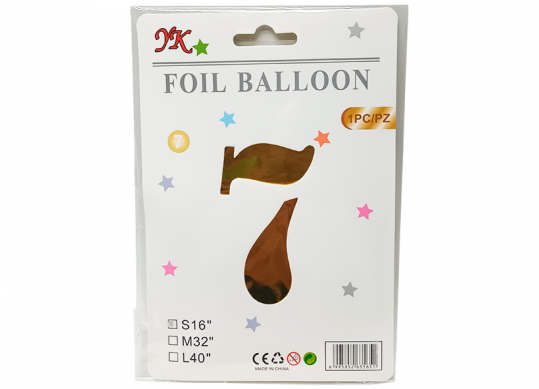 Balon folie Cifra 7 auriu 42cm 221720