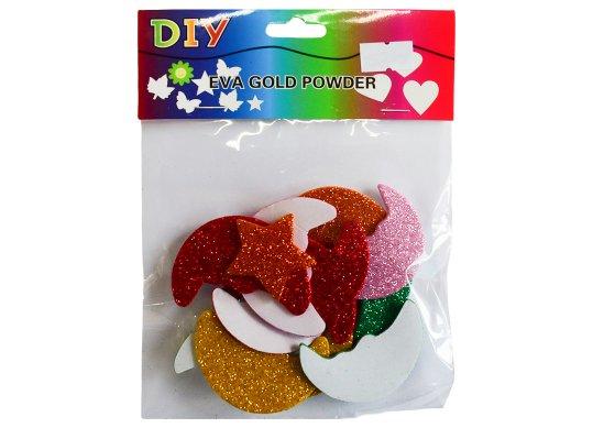 Accesorii Craft hirtie gumate Glitter/adezive Stele si luna 218782