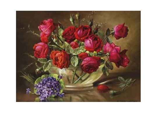 Tablou cu DIAMANTE 30x40 Buchet de trandafiri (fara sasiu) GLD63360