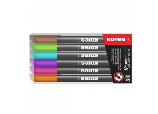 Marker Permanent Kores Set (1mm/6 culori) K22146