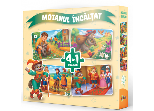 Puzzle 4in1 Motanul incaltat PD4154