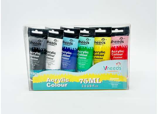 Tempera 6cul.x75ml tub Acrilica V0519 MLD1-1