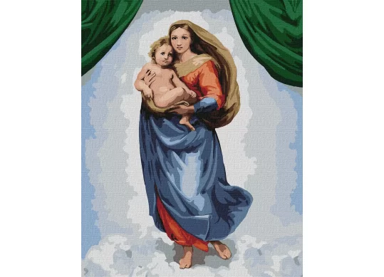 Tablou 40*50/cifre, Madonna Sixtină KHO4868