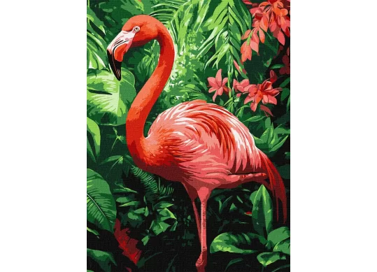 Tablou 30*40/cifre Flamingo în tropice KHO6779